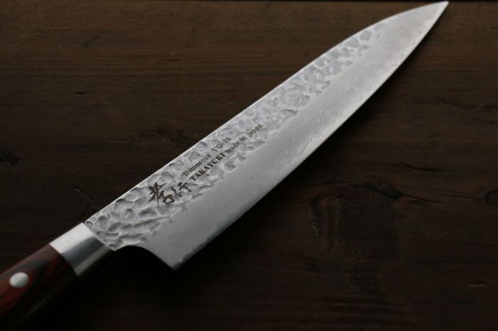 Кухонный нож шефа 180 мм, Sakai Takayuki, сталь VG-10 Damascus, рукоять дерево пакка
