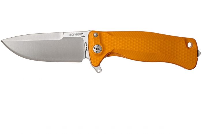 Нож складной LionSteel SR22A OS Mini, сталь Uddeholm Sleipner® Satin Finish, рукоять алюминий (Solid®), оранжевый