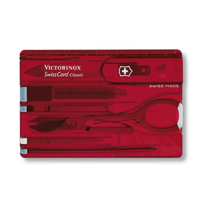 Швейцарская карта Victorinox SwissCard, сталь X45CrMoV15, рукоять ABS-Пластик, красный